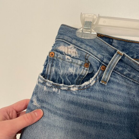 LEVI'S LEVIS 501 CT Jeans Customized Tapered Ripped Button Fly Cropped W26 L32 - Picture 5 of 16